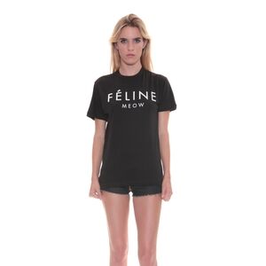 BLTEE Feline Meow Grey Cotton Tee S